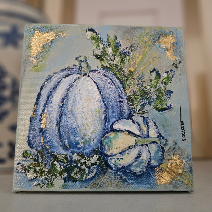 Textured Pumpkins on 6x6 Canvas
