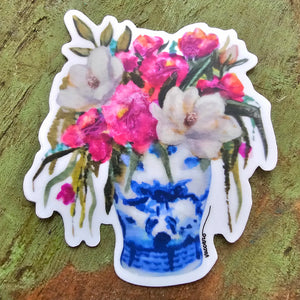 Floral Ginger Jar Sticker