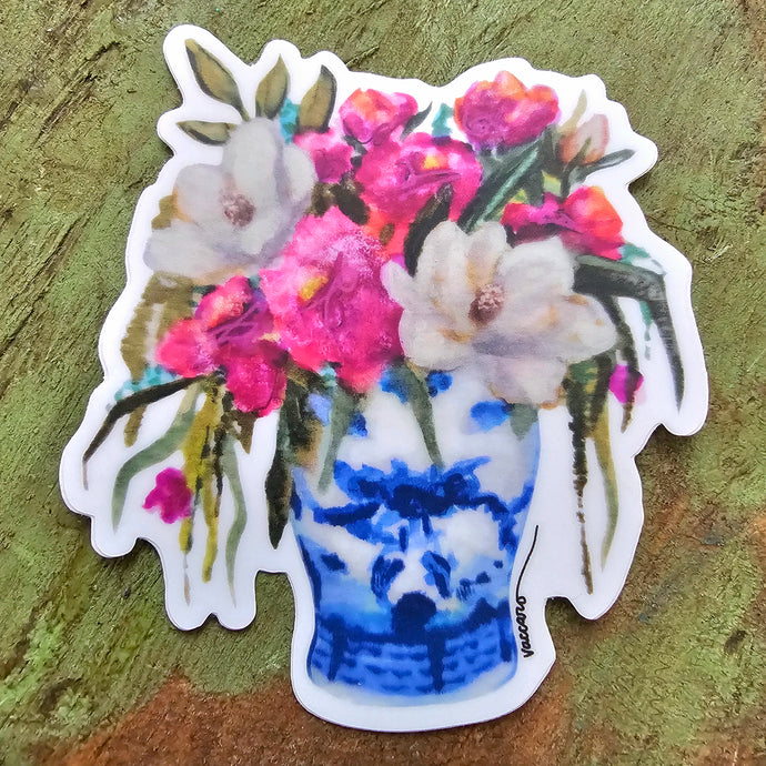 Floral Ginger Jar Sticker