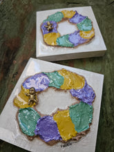 Textured King Cake on 5x5 Wooden Board