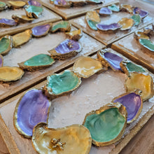 Oyster King Cake on Wooden Plaque