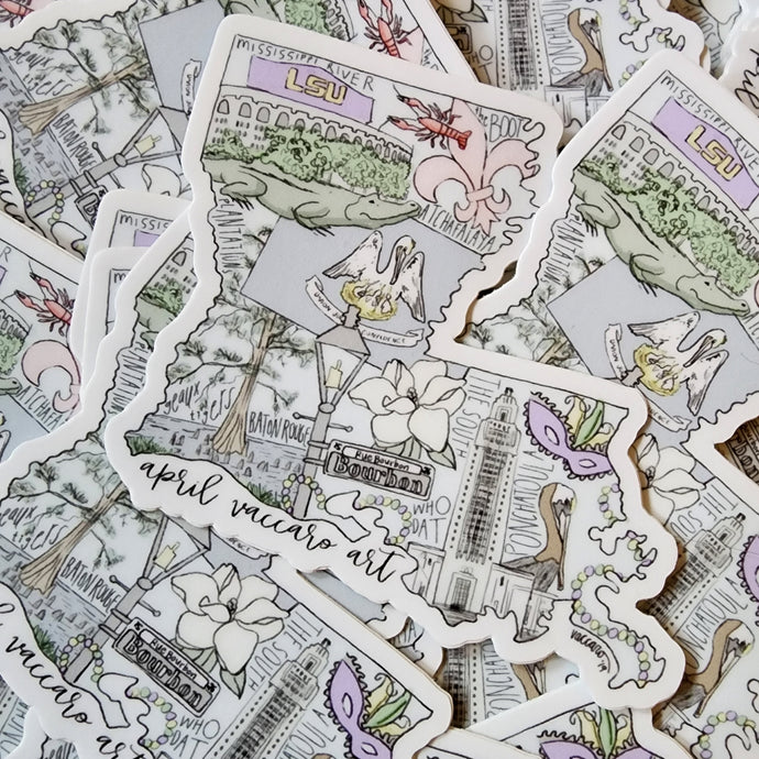 Louisiana Sticker 3in.